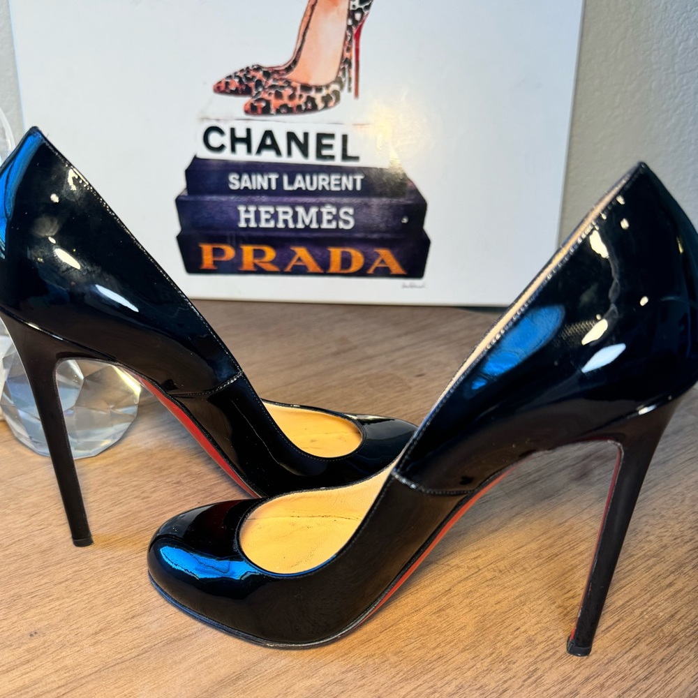 Authentic Christian Louboutin patent calf black Size 39.5